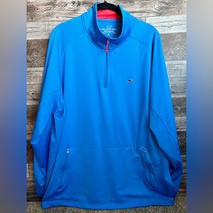 Like New Vineyard Vines Performance Quarter Zip Jacket, Blue & Red Shirt Size XL